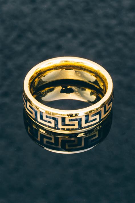 versace mens ring black|versace men's wedding rings.